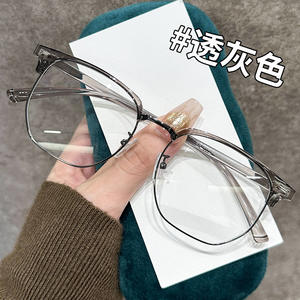 Gafas ópticas de moda con montura de media montura, protección contra luz azul, lentes de PC unisex, tamaño mediano para visión de cerca - Product Image 4