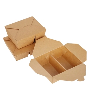 Nâu giấy Hộp Ăn Trưa với dập nổi thiết kế dùng một lần Bento <span class=keywords><strong>Box</strong></span> cho món tráng miệng và salad trái cây chia Takeaway đóng gói thực phẩm - Product Image 2