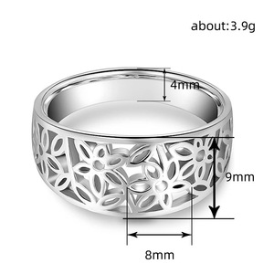 Trendy Floral Open <b>Adjustable</b> <b>Ring</b> Metallic Flower Petal Vintage Statement Finger <b>Ring</b> - Product Image 3
