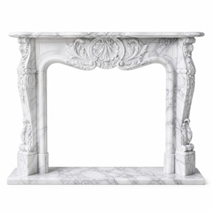 Customized Marble Fireplace Modern Hand Carved Luxury Arabescato Corchia Marble Fireplace Mantel Marble Fireplace Surround - Product Image 2