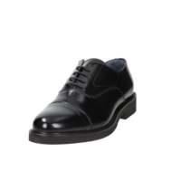Chaussures habillées en cuir noir pour homme Gino Tagli, pointure 41, bout rond, semelle intermédiaire EVA, lacets, talon de 3 cm, pour le bureau et les occasions professionnelles, fabriquées en Italie