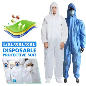 Waterproof Disposable Coverall Industrial Painting Waterproof Non Woven Disposable Microporous Combined With SMS Back Panel Protective Clothing Coverall