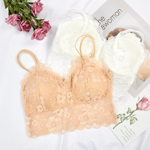 Reggiseno Sexy traspirante da donna in pizzo Bralette Sexy Lingerie <span class=keywords><strong>senza</strong></span> fili reggiseno floreale imbottito <span class=keywords><strong>senza</strong></span> cuciture - Product Image 2