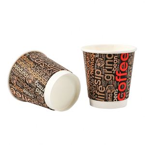 Vasos Desechables de Doble Pared para Café Negro, Personalizados, de Papel Kraft, para Llevar, con Logotipo Impreso - Product Image 3