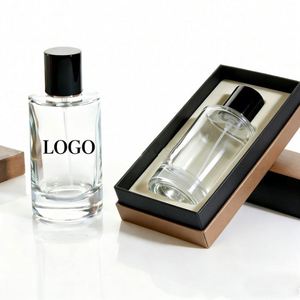 Perfume Bottle With <b>Box</b> Packaging 50ml 100ml Round Mens Perfume <b>Empty</b> Glass Perfume Spray Bottle With Matte Black Magnetic Cap - Product Image 4
