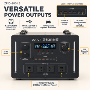 Station d'alimentation portable 1000W 1500Wh avec batterie LiFePO4, station d'alimentation extérieure AC 220V de haute qualité pour la vente en gros - Product Image 2