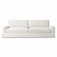 Canapé 2 places en tissu, moderne et minimaliste, rembourré en lin, pieds en bois massif, meubles de salon confortables pour la maison