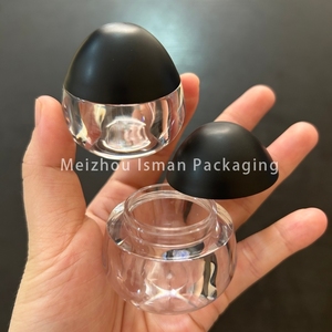 ISMAN Pot de baume à lèvres de luxe 8g en forme d'œuf, à parois épaisses, fond transparent, conteneur cosmétique pour gommage, vente en gros, marque privée, professionnel - Product Image 2