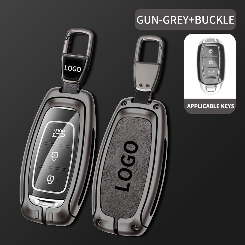 Matte gun grey + metal key chain