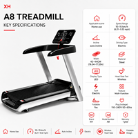 Tapis roulant électrique pliable sans fil avec affichage LED de la fréquence cardiaque, vitesse de 10 à 15 km/h, idéal pour la salle de sport à domicile, directement de l'usine