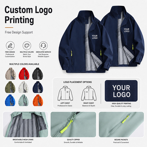 Personalized Outdoor <b>Jacket</b> Men Waterproof Windproof Shell With Logo Label For Employee Uniform And Company Apparel - Product Image 2