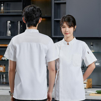 Nouvelle veste de chef unie à manches courtes ou longues, idéale pour la restauration, la boulangerie et le traiteur