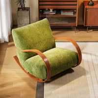 Sillón Individual de Diseño Moderno, Estilo Antiguo, Tapizado en Tela, para Dormitorio, Sala de Estar, Ocio, Sillón Mecedor Creativo
