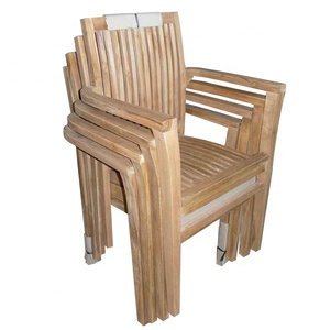 Juego de mesa de comedor al aire libre de estilo europeo Silla de playa de madera para uso en el jardín para hoteles y parques - Product Image 1