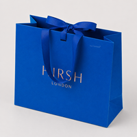 Sacs en papier personnalisés de luxe bleu et or pour cosmétiques, vêtements et emballages – Sacs shopping sur mesure pour l'habillement