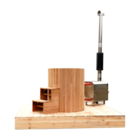 Baignoire en bois de cèdre au design moderne Bain à remous extérieur à eau salée en bois massif pour hôtel