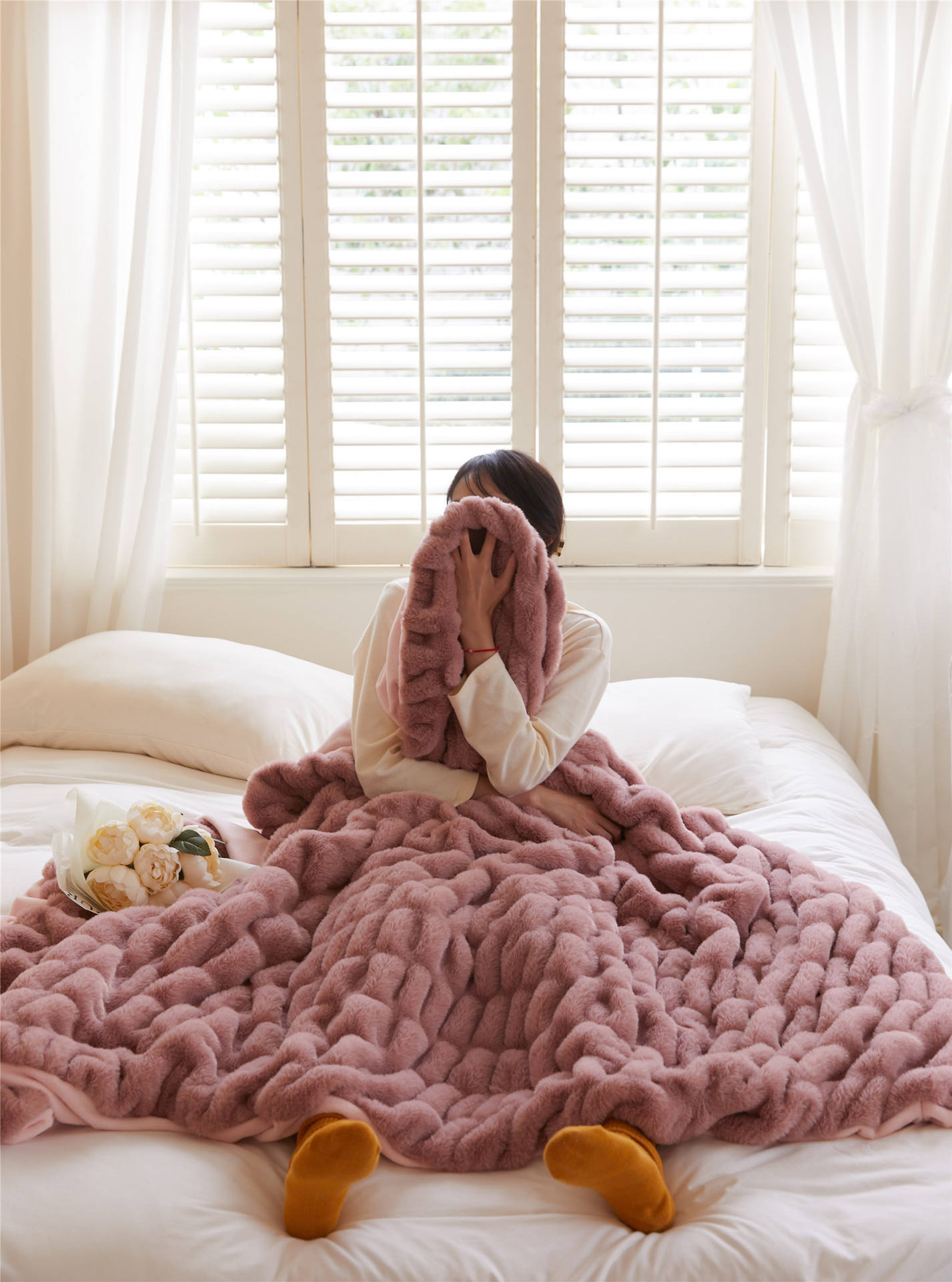 Super Soft Faux Fur Pink Blanket Super Soft Big Fluffy Pink