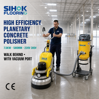 Ponceuse à béton autoportée SIHOK haute efficacité 580 mm (23 pouces) à transmission planétaire 7,5 kW (10 CV) avec port d'aspiration 220 V/380 V CE