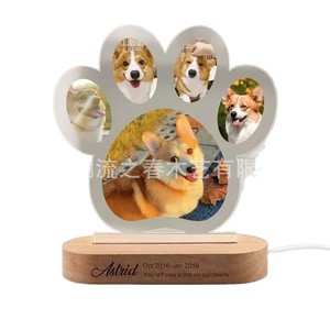Pet-shaped wooden base acrylic night <b>light</b>, various styles LED night <b>light</b> for home and <b>indoor</b> photo display - Product Image 4