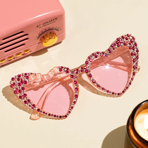 Lunettes de Soleil Personnalisées avec Cristaux, Accessoires Photo pour Femme, <span class=keywords><strong>Anniversaire</strong></span>, Célébrité, Concert, Tenue de Soleil - Product Image 2