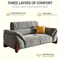 Canapé d'angle deux places pour petits appartements, salon, style villa, dossier haut, en velours polyester