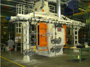 Trên không đường sắt Spinner bắn nổ mìn Máy gỉ Loại bỏ kim loại móc áo chuỗi đi qua máy với giá tốt - Product Image 5