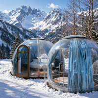 Dôme géodésique Full Glamour, design moderne pour le camping en plein air et les hôtels, fabriqué en PC au Portugal