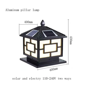 <span class=keywords><strong>Poteau</strong></span> de jardin LED étanche à pilier <span class=keywords><strong>solaire</strong></span> classique pour l'extérieur avec alimentation CA en aluminium - Product Image 5