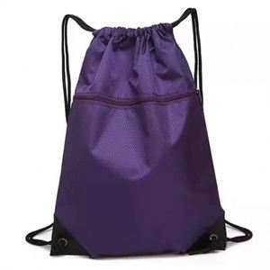 Custom Logo <b>Nylon</b> Drawstring <b>Backpack</b> Sports Gym Bag, Printed Sack Pack for Outdoor Travel School Outside Activities Wholesale - Product Image 2