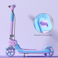 Trottinette d'équilibre pliable à deux roues pour enfants en plastique avec siège inclus, hauteur réglable, roues lumineuses, frein avant