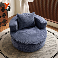 Fauteuil de détente individuel en velours côtelé compressé sous vide, avec éponge 3D haute densité, amovible, lavable, pliable et inclinable pour la maison