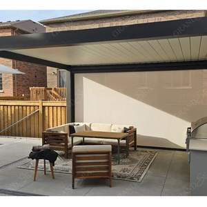 <span class=keywords><strong>Pergola</strong></span> en aluminium sur mesure <span class=keywords><strong>2x3</strong></span> pour extérieur, toit à persiennes imperméable, avec stores latéraux - Product Image 6