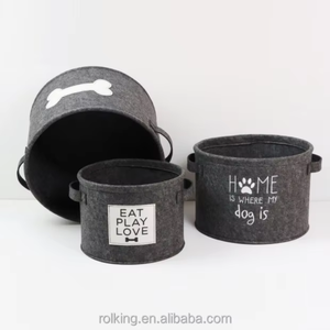 Panier à jouets personnalisé en tissu animal de compagnie cadeau de rangement panier à jouets chien en feutre - Product Image 4