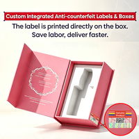 Boîte d'emballage en papier artistique recyclable personnalisée avec code QR intégré anti-contrefaçon, cosmétique, usine certifiée ISO