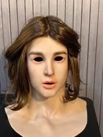 Masque en silicone réaliste pour femme, cheveux courts, masque complet pour cosplay, Halloween, théâtre