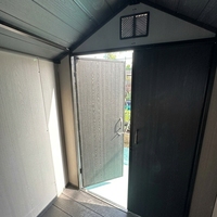 Abri à outils de jardin Kenda Apex 8x12 pieds : Abri de rangement extérieur résistant aux intempéries pour jardin et cour arrière
