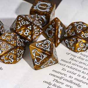 Lot <span class=keywords><strong>de</strong></span> 7 dés polyédriques personnalisables en acrylique pour jeux <span class=keywords><strong>de</strong></span> rôle sur table et jeux <span class=keywords><strong>de</strong></span> société – Durables - Product Image 5