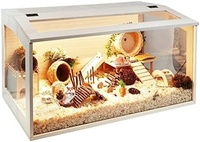 Ensemble complet de cages de luxe modernes en bois pour animaux de compagnie, boîte d'élevage pour poulets et hamsters, villa d'escalade, cadre en bois massif, température constante