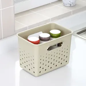 Durable Hollow Storage Organizer Built-in Handles Multipurpose Plastic Portable Household Storage Organizer Basket