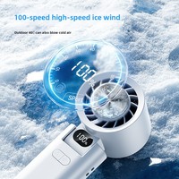 Ventilateur portable de réfrigération transfrontalier 2025, nouveau modèle, USB, 2000mAh-4000mAh, grand vent, turbine pliable, haute vitesse, 230g, petit format