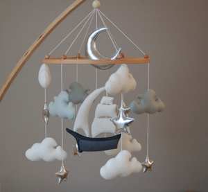 <span class=keywords><strong>Globos</strong></span> de aire bohemios hechos a mano, ballena de fieltro para bebés, móviles con macramé, aerostato y envío Musical para guardería - Product Image 6