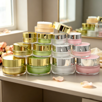 Pot à crème en acrylique à double paroi 5g 10g 15g 20g 30g, conteneur cosmétique de luxe vide pour soins de la peau avec couvercle à vis, logo personnalisé