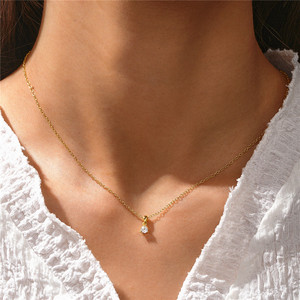 Juego de Joyería CANNER de Plata de Ley 925 con Zirconia en Forma de Gota de Agua, Chapado en Oro de 18K, Collar con Colgante de Zirconia Cúbica, Juego de Aretes, Regalo para Mujer - Product Image 4
