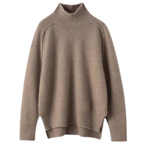 Women's Cashmere Turtleneck Sweater Solid Color Long Sleeve Minimalist Japanese Style Anti Pilling Autumn Winter Wear - Product Image 1