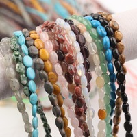 8*6mm ovale pierre naturelle pierre précieuse chat oeil de tigre cristal Turquoise Agate perles en vrac pour bracelet à bricoler soi-même fabrication de bijoux accessoires