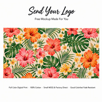 Serviette de plage hawaïenne florale 100 % coton avec impression numérique personnalisée, qualité contrôlée, haute qualité