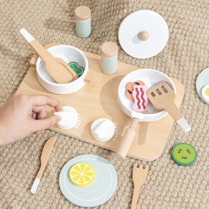 Set di Giocattoli Educativi in Legno per <span class=keywords><strong>Bambini</strong></span>: Mini Utensili da <span class=keywords><strong>Cucina</strong></span> e Fornello per Giochi di Ruolo - Product Image 4