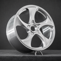 Jantes en alliage d'aluminium forgé brossé argenté sur mesure de 18, 19, 20, 21 et 22 pouces, 5 branches, directionnelles Cyclone pour Porsche
