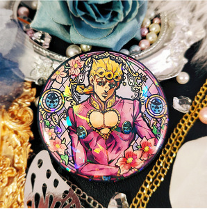 Badges en métal à effet <span class=keywords><strong>laser</strong></span> Anime JOJO de haute qualité, 5,8 cm, 2 couleurs, pour la décoration des sacs à dos - Product Image 2