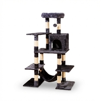 Arbre à chat de luxe écologique en velours avec poteaux à gratter en sisal, structure d'escalade multi-niveaux en peluche pour la maison et le salon (Carton)